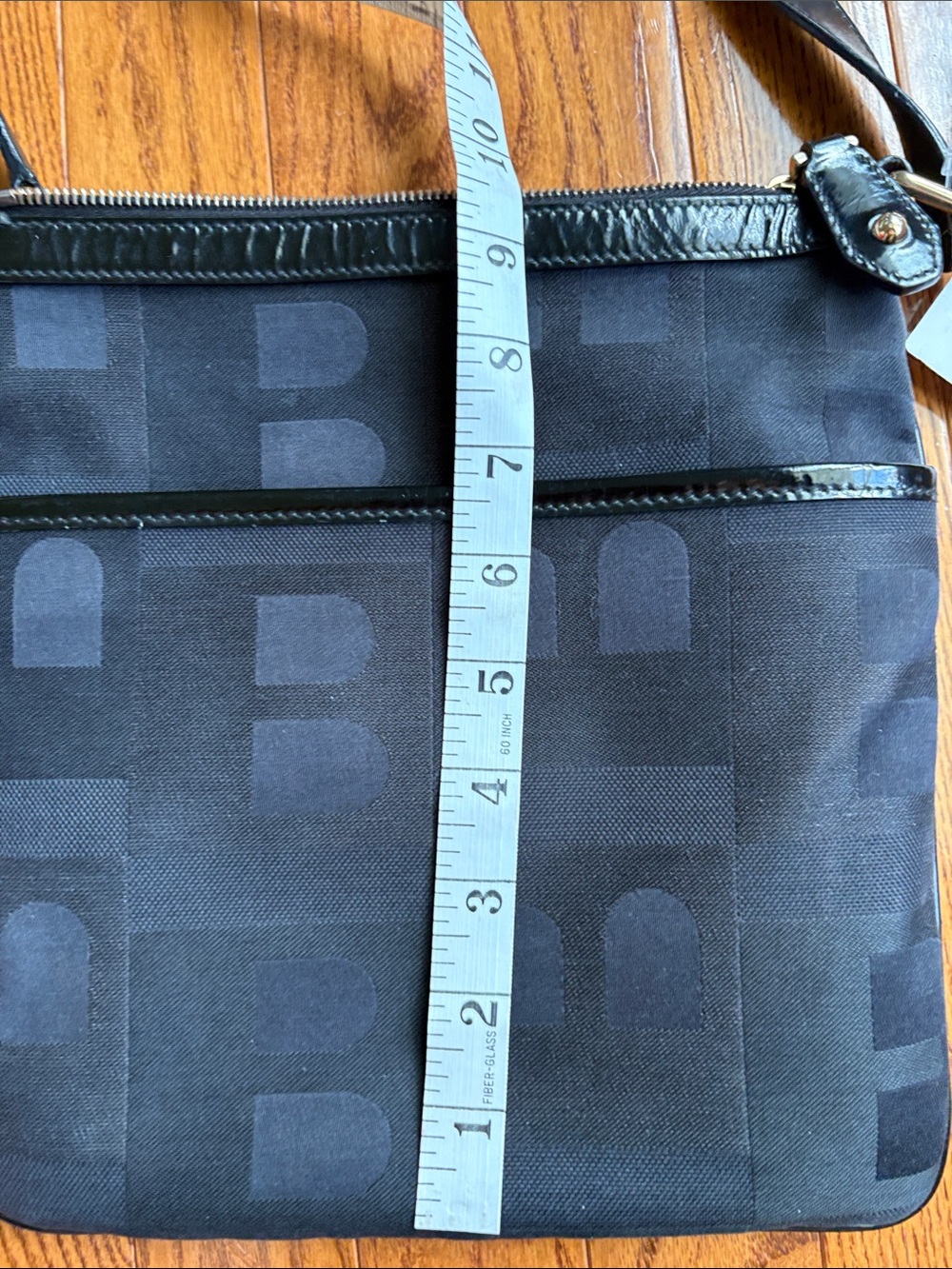 ✨ VINTAGE BALLY Classic Monogram Crossbody Sacoche Bag Black Canvas & Patent ✨ - Picture 12 of 14
